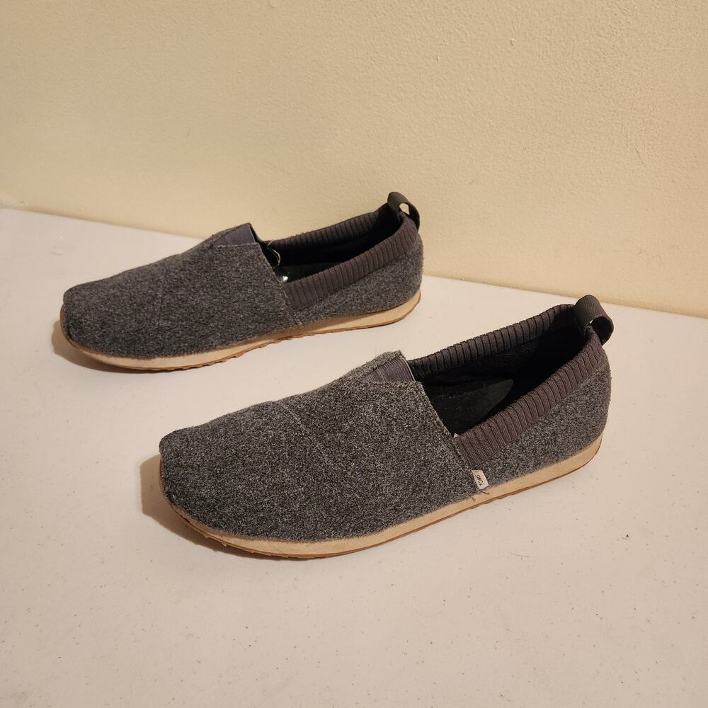 TOMS Men's Sz 13 Gray Alpargata Resident Slip On Comfort Loafers Cozy Fleece